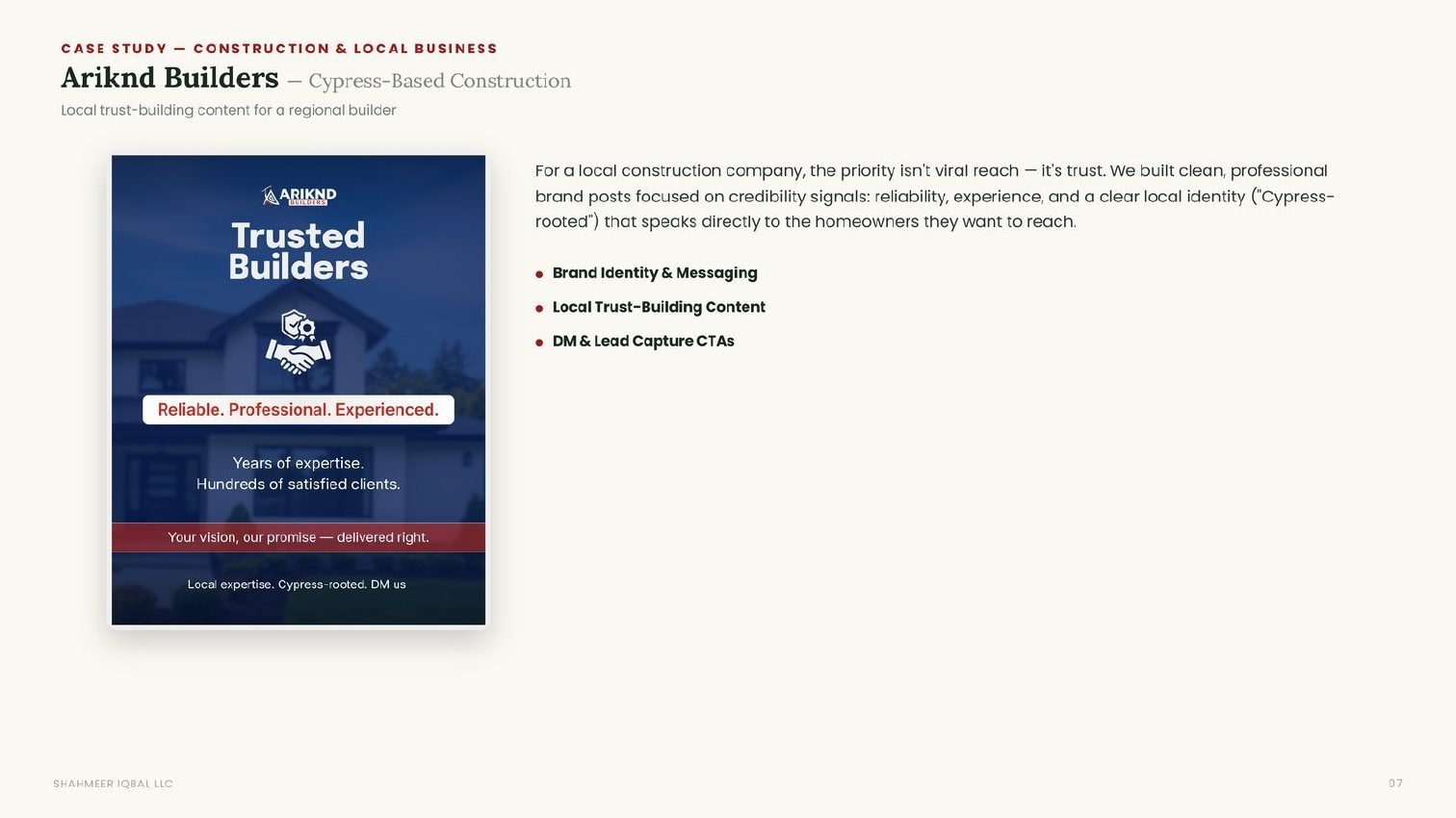 Ariknd Builders, construction